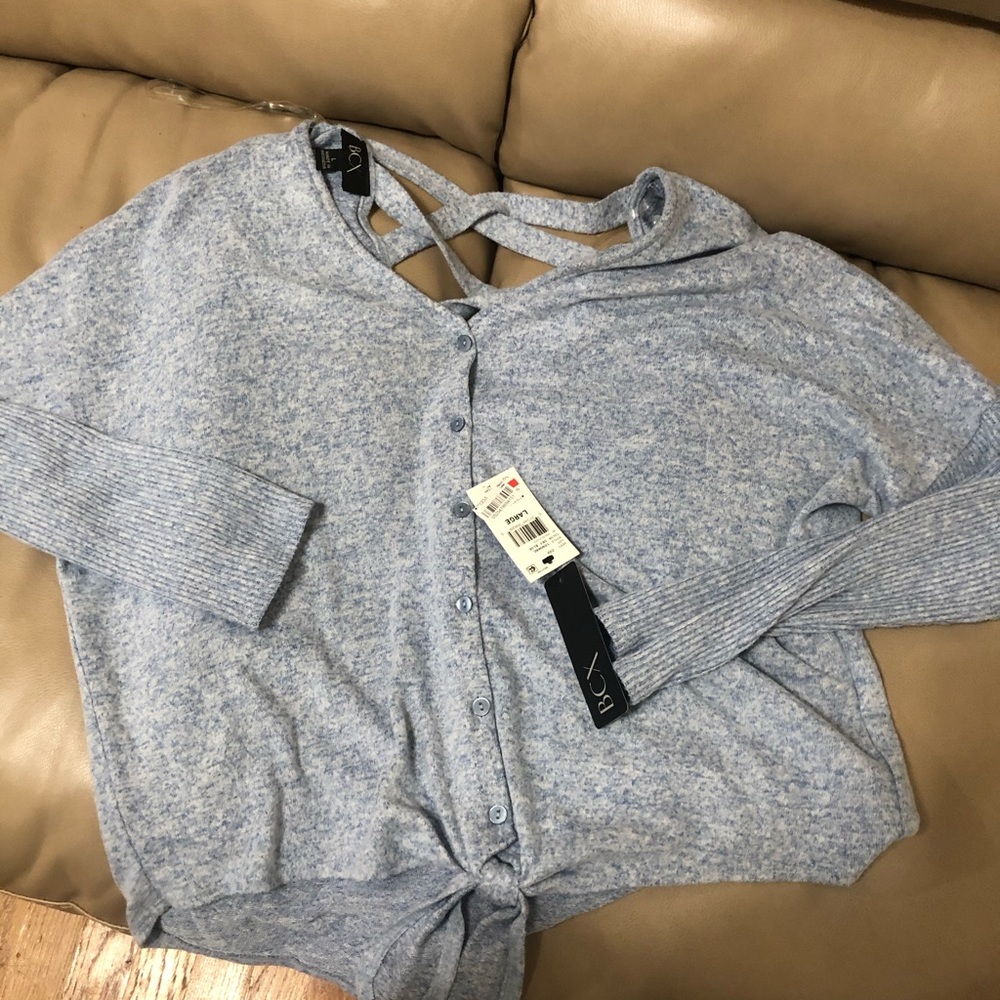 Women sweater with cross crossed back